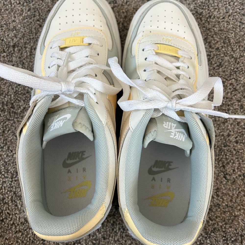 Nike Air Force 1 Sneakers - White and Yellow
